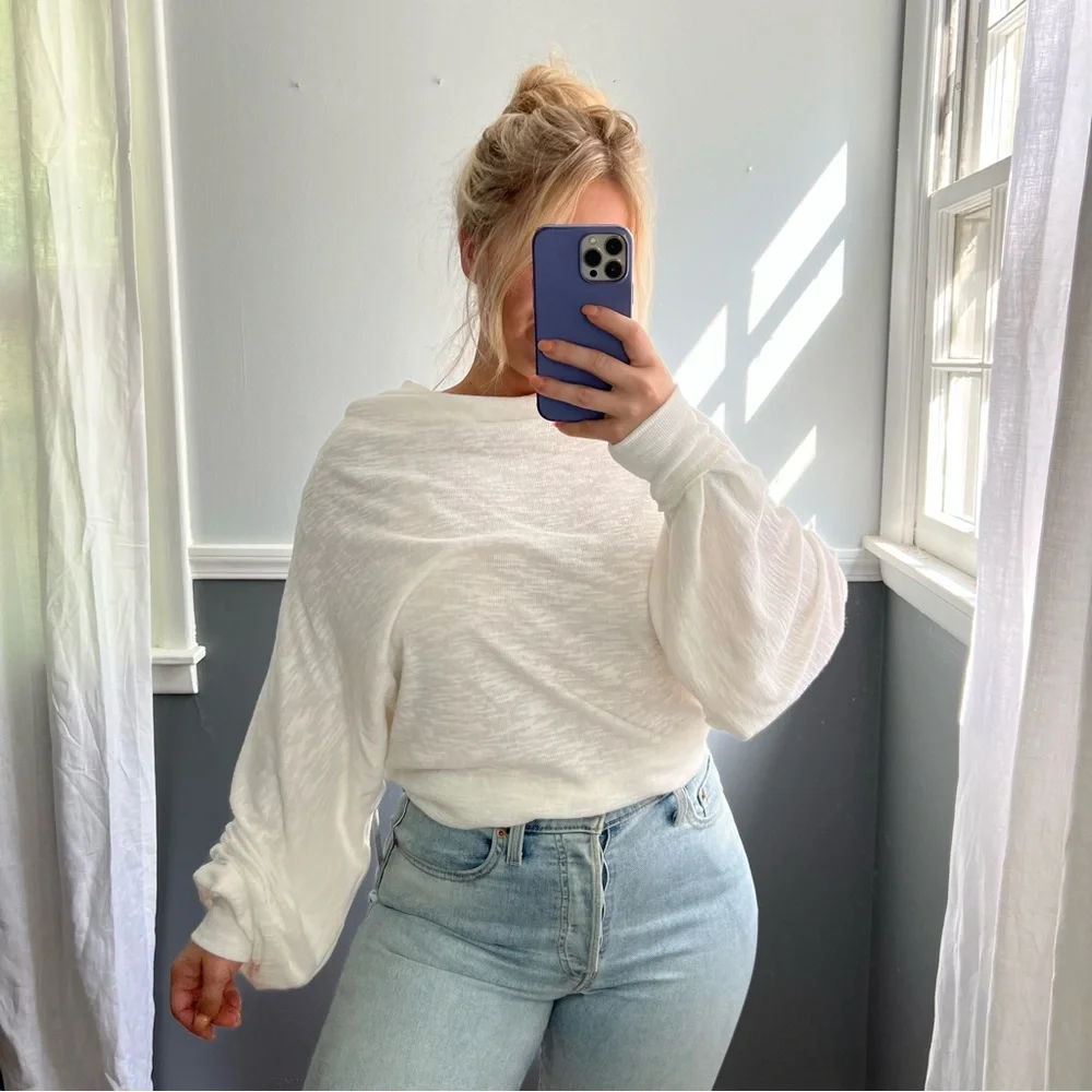 NWT Free People Cream Top XS Oversized